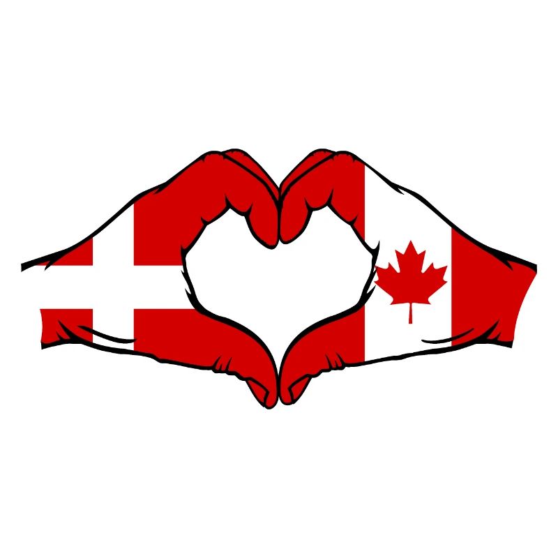 Danemark Canada en forme de coeur avec les mains