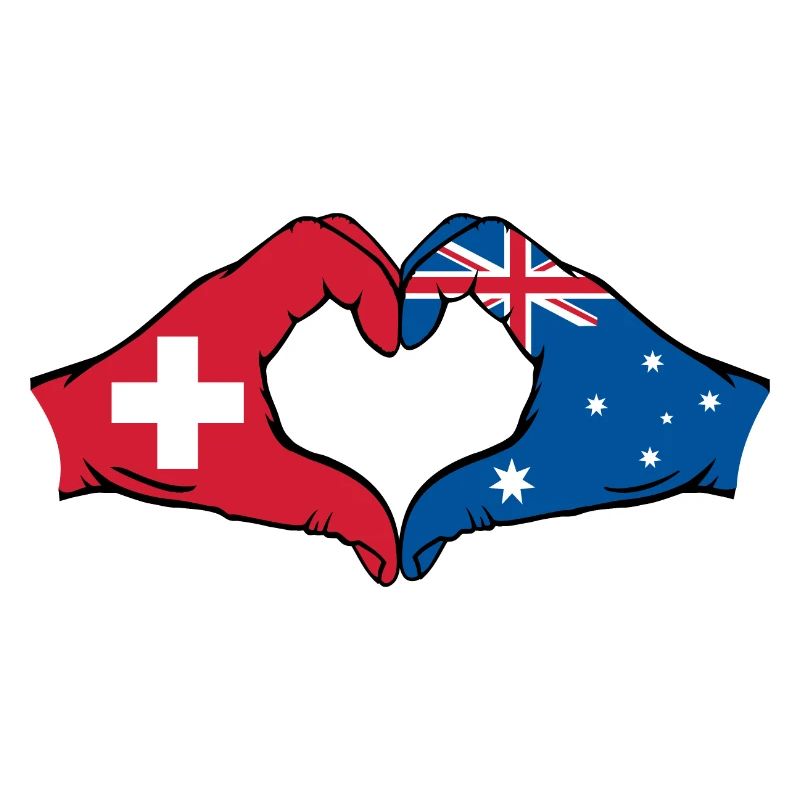 Drapeau de la Suisse Australie Forme Coeur