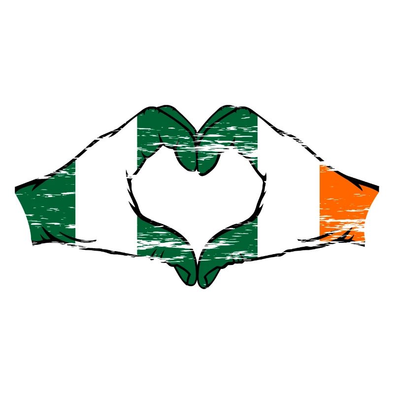 Drapeau du Nigeria Irlande forme de coeur utilisé