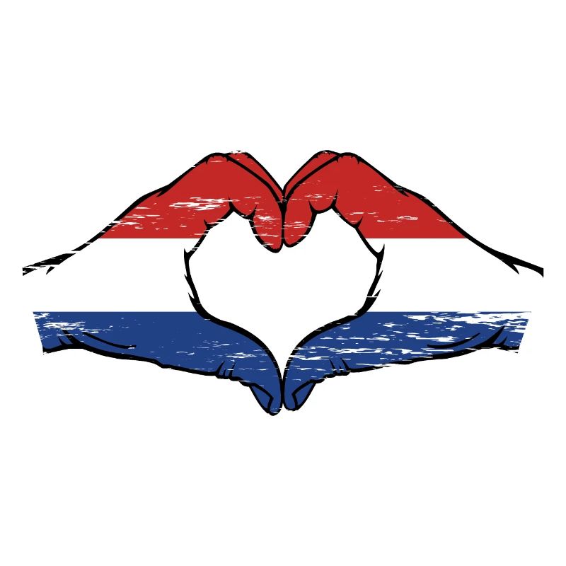 Drapeau de la Hollande mains en forme de coeur utilisé