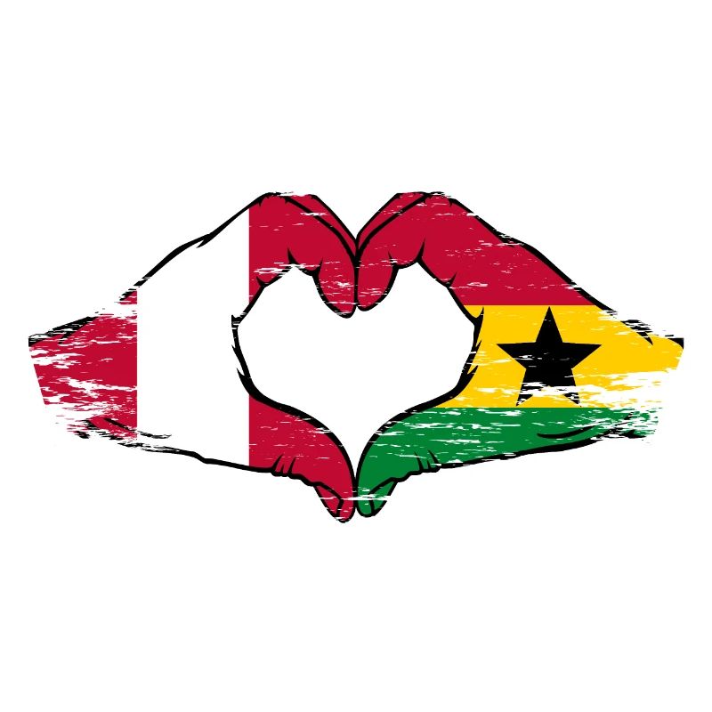 Pérou Ghana drapeau mains forme de coeur utilisé