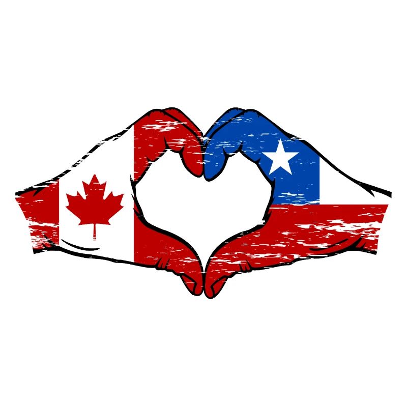 Canada Chili drapeau mains forme de coeur utilisé