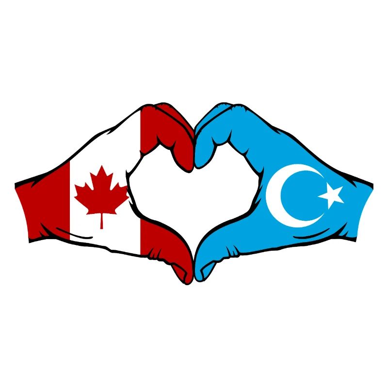 Canada Uyghur Flag Heart Shape