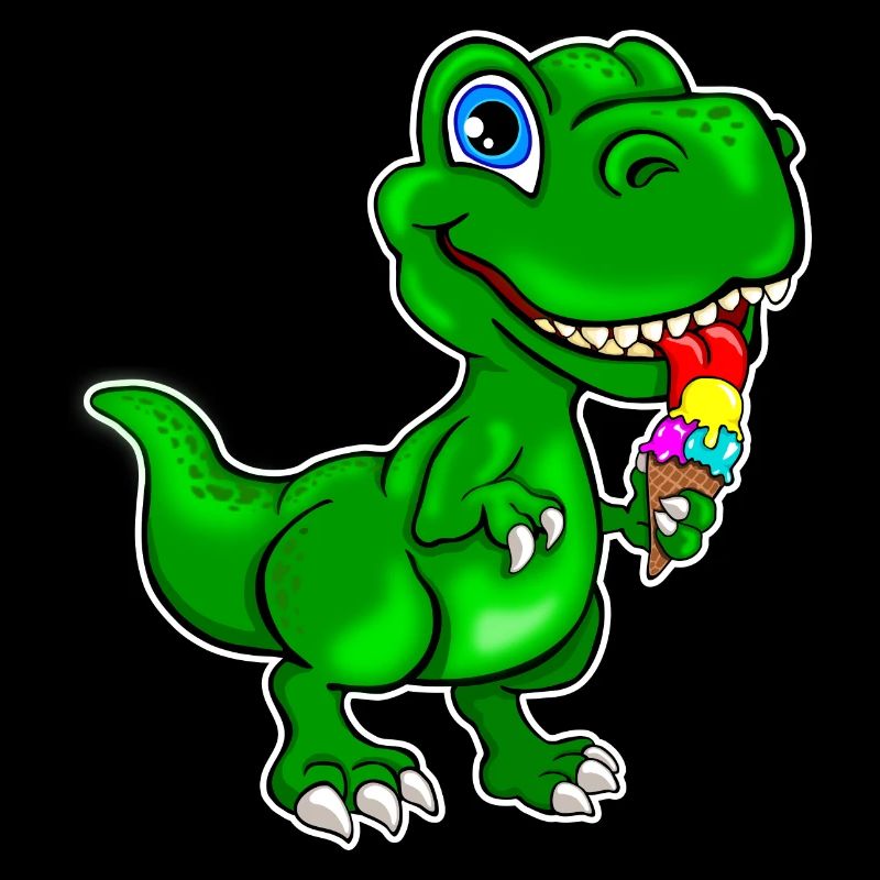 Dino mit Eis -Dinosaurier mit Eis