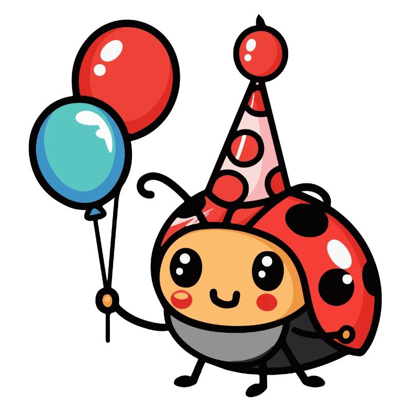 Marienkäfer Geburtstag Comic Niedlich