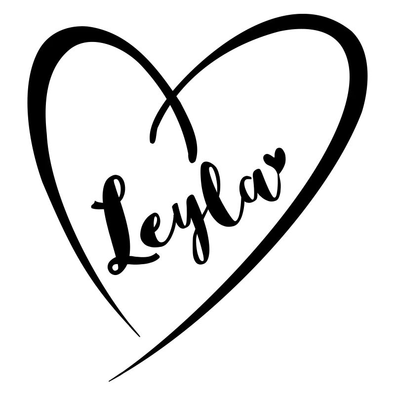 Leyla surname first name in heart frame