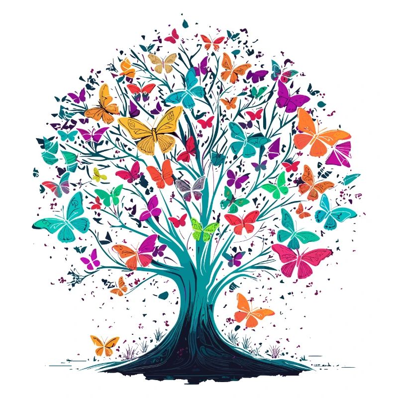 Butterfly Tree Nature Predator Insect