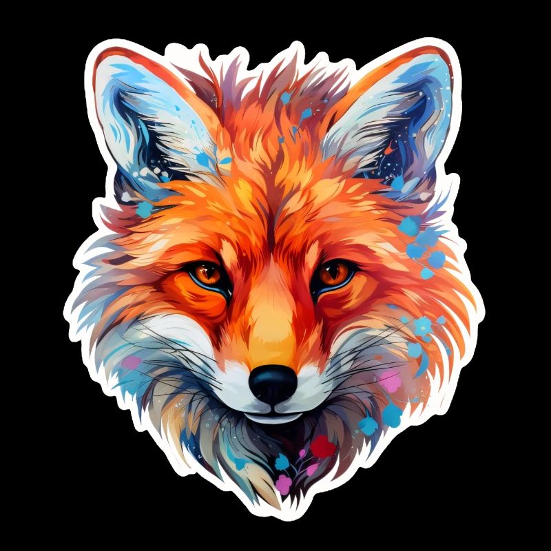 Fox head coloured