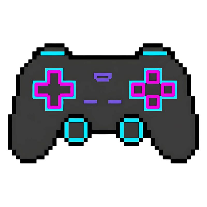 Autocollant Pixel Game Controller Retro 8 Bits Shirt