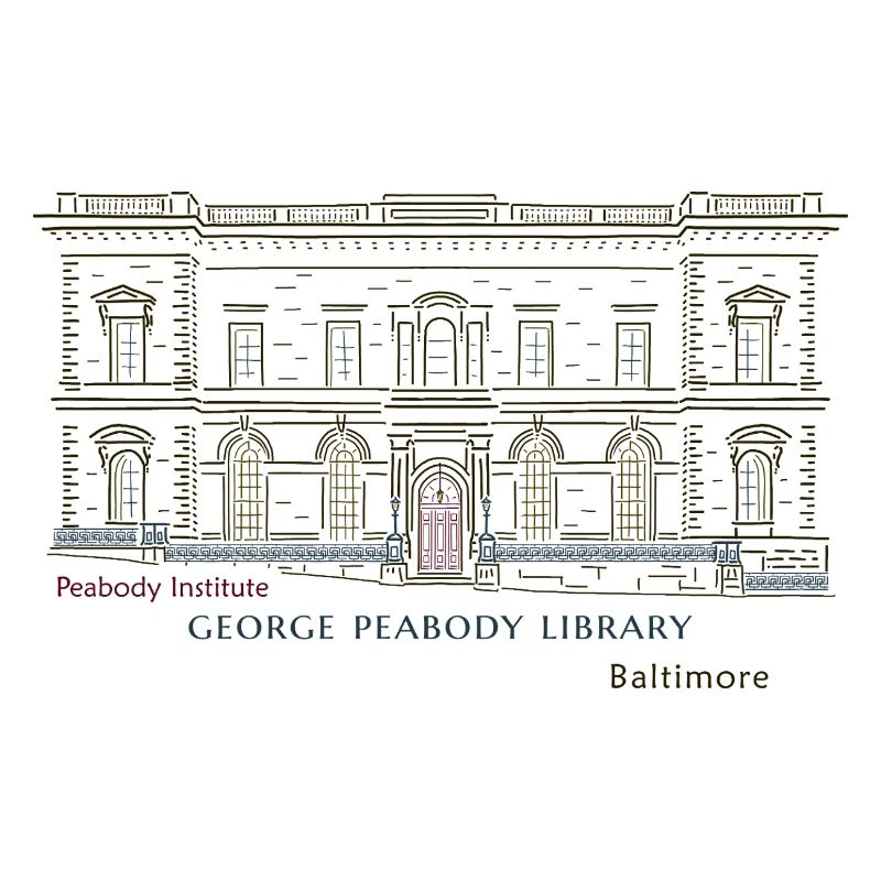 Baltimore, dessin à la main Bibliothèque George Peabody