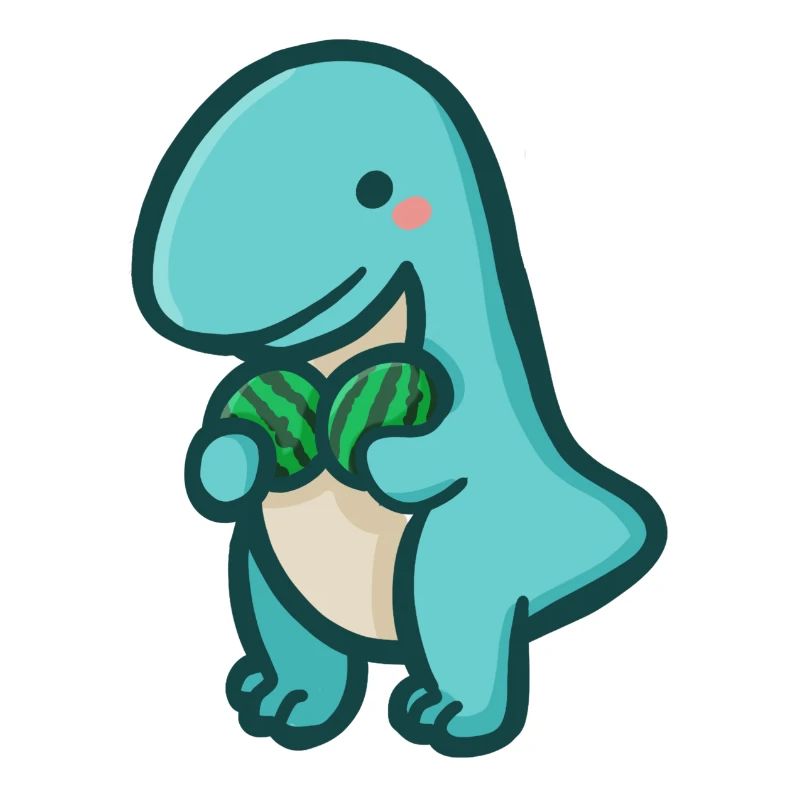 hugadino T-Rex à la pastèque, mignon dinosaure