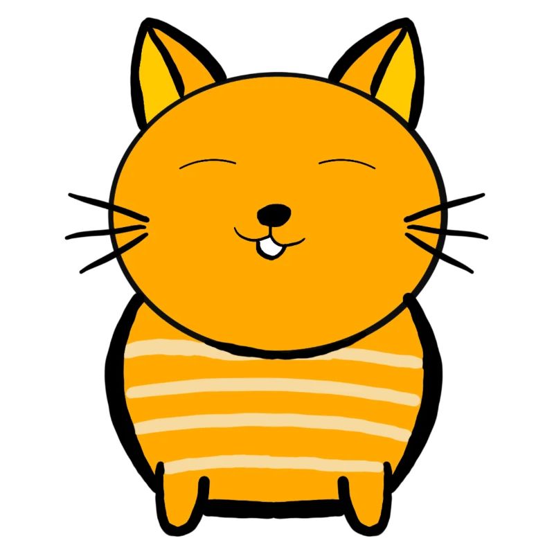 Chat orange joyeux avec des rayures