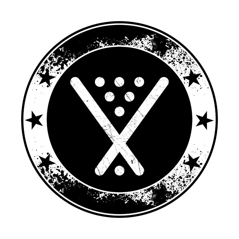 Poolbillard Emblem - Symbol Billard Queue Snooker
