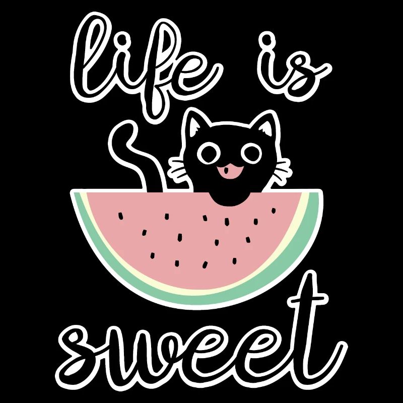 La vie est douce chat avec pastèque