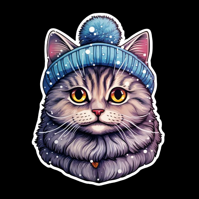 Chat avec chapeau à pompon