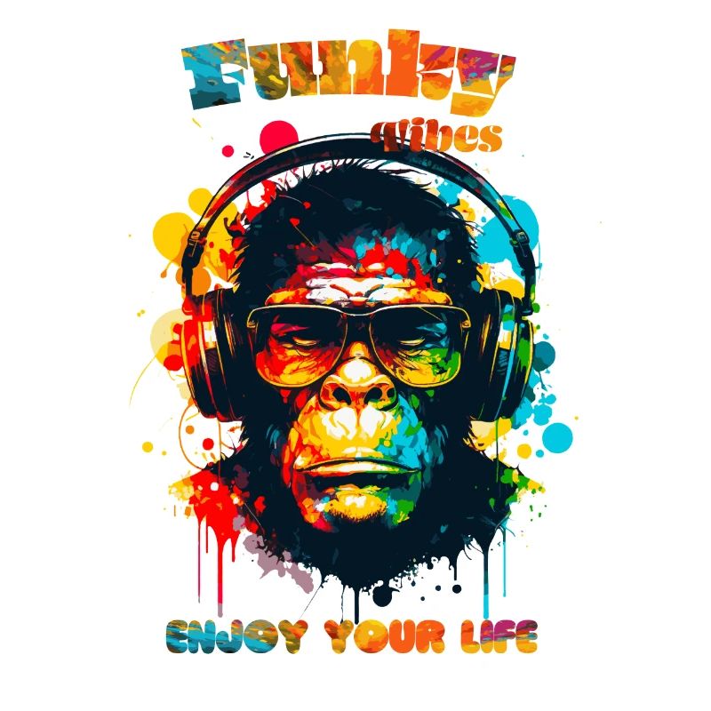 Funky vibes. Enjoy your life. Monkey