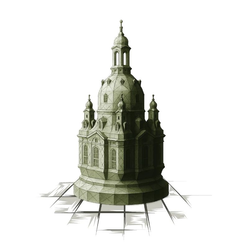 Dames d’échecs à bas polygon Frauenkirche