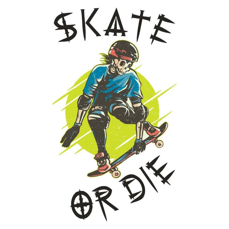 Skate oder stirb Skelett Skateboarder