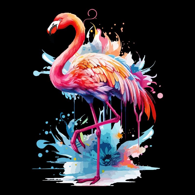 Flamingo Bird Exotic Summer Splash Pink Pink
