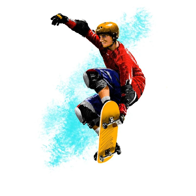 Skateboard Jump Neon Splash