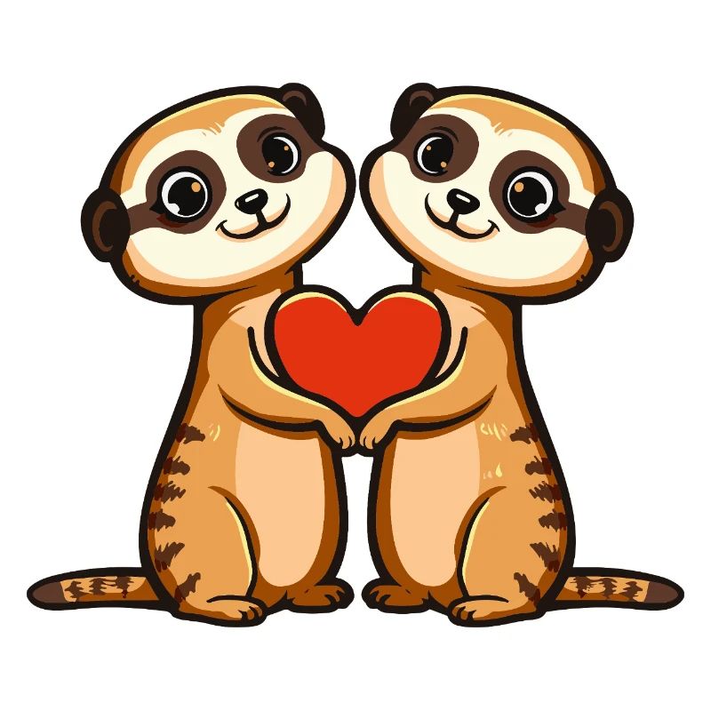 Erdmännchen Paar Valentinstag