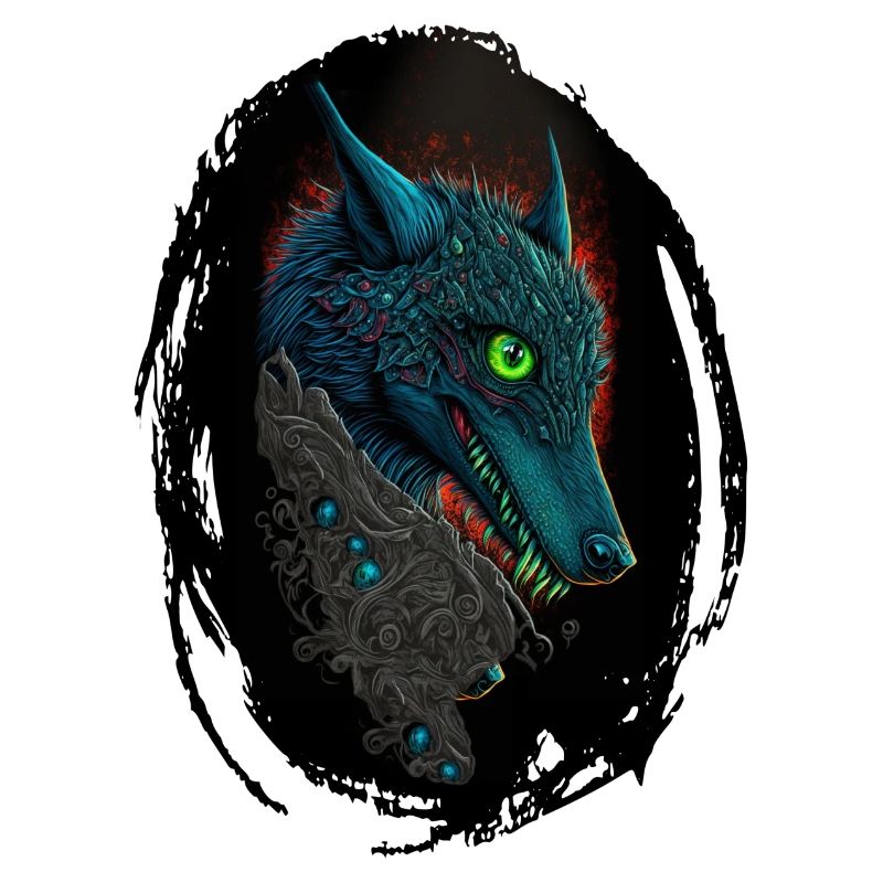 Blauer Gothic Wolf