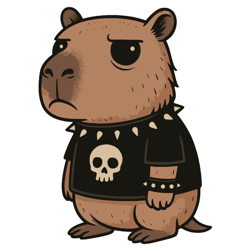 Goth Capybara Drôles Emo Punk Rongeurs