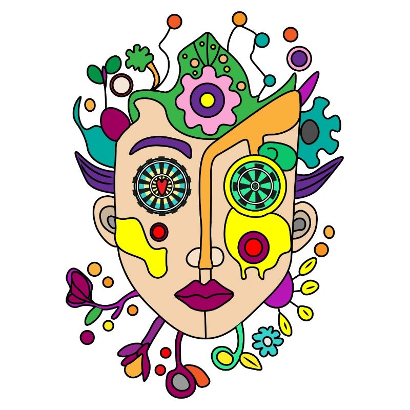 Kaleidoscopic split face