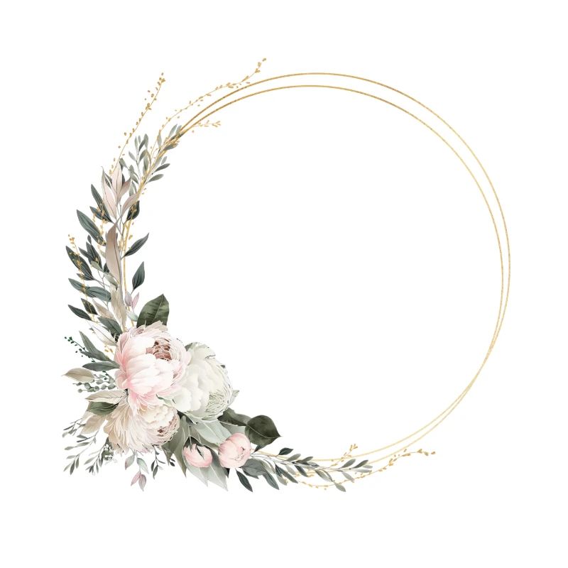 Modern Pastel Boho Flower Circle customizable