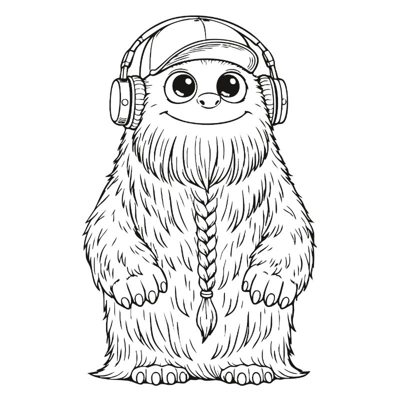 Fluffo with braid front - Fluffonster design black