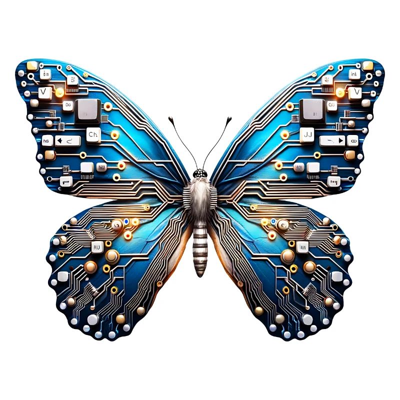 Papillon turquoise avec Technique