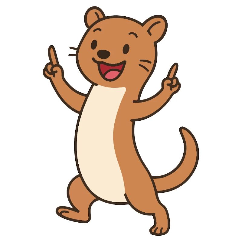 Joyeux bébé belette avec breloque