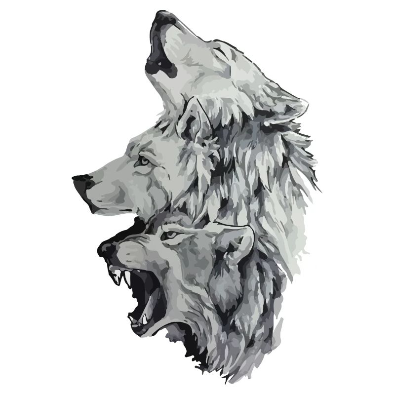 Three wolves