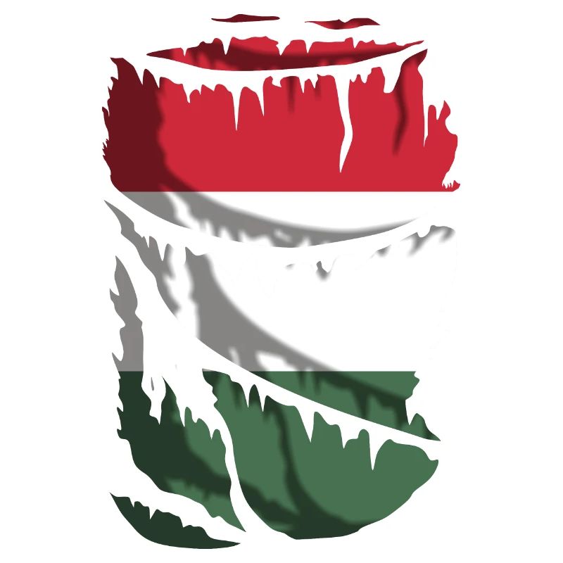 Flagge Ungarns, zerbrochener oder zerrissener Stoffeffekt