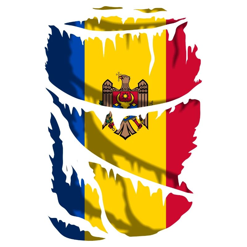 Flagge von Moldawien, zerbrochener oder zerrissener Stoffeffekt