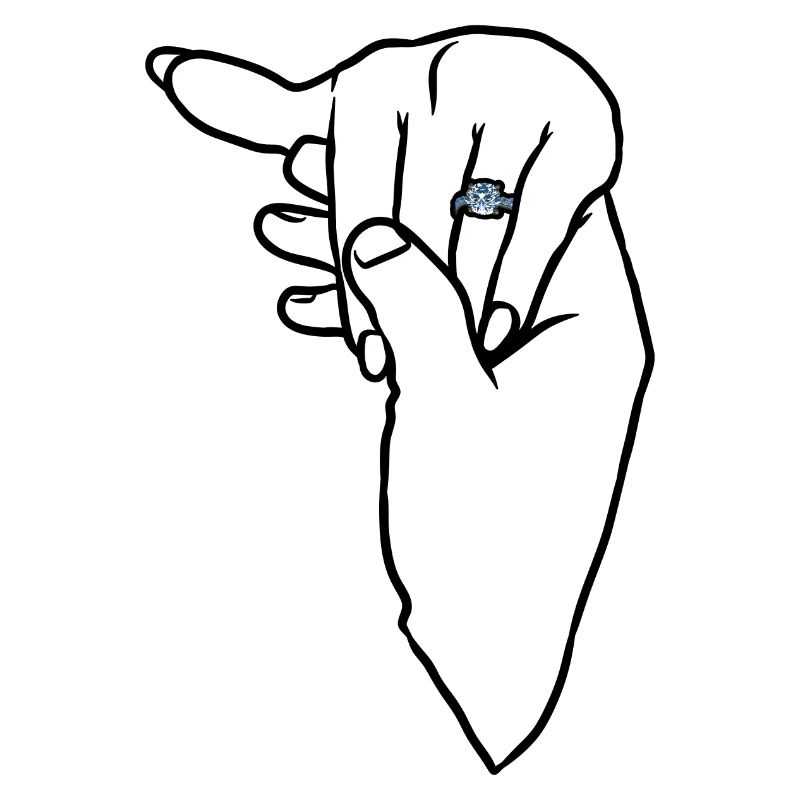 Verlobungs-Ehering-Hand