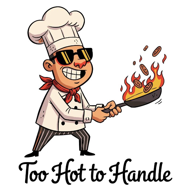 Cooking hero with fire pan
