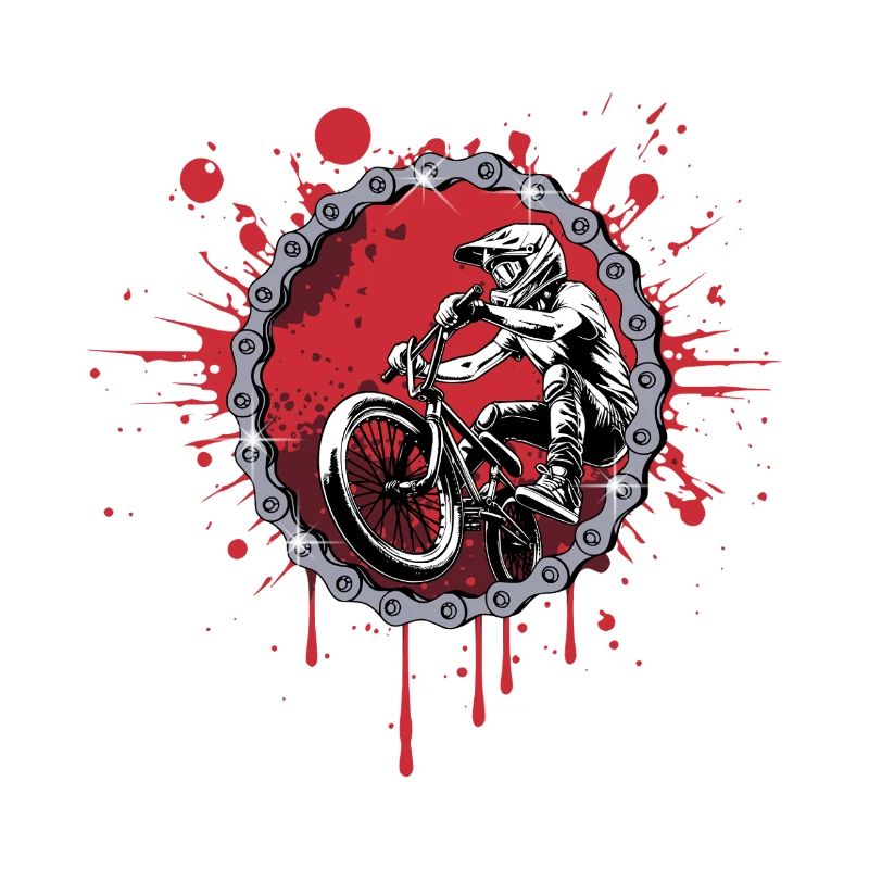 BMX Sprung durch eine Kette