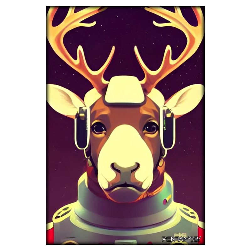Reindeer Astronaut Future Sci-Fi Technology