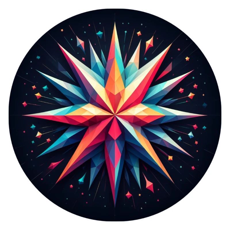 Étoile polygonale colorée