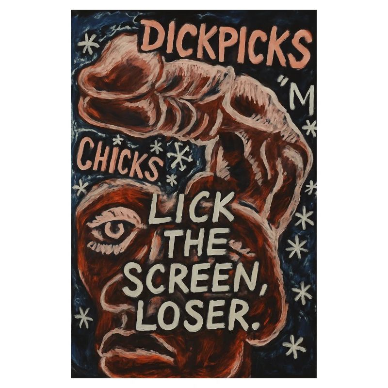 Provocative artistic graphics with witty text