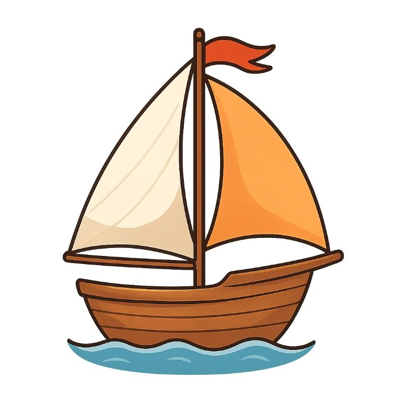Maritimes Segelschiff Wasserfarben Design