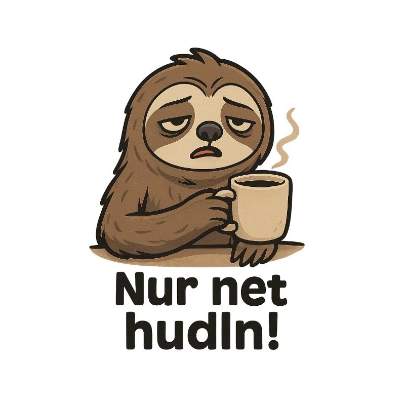 Sloth drinks coffee