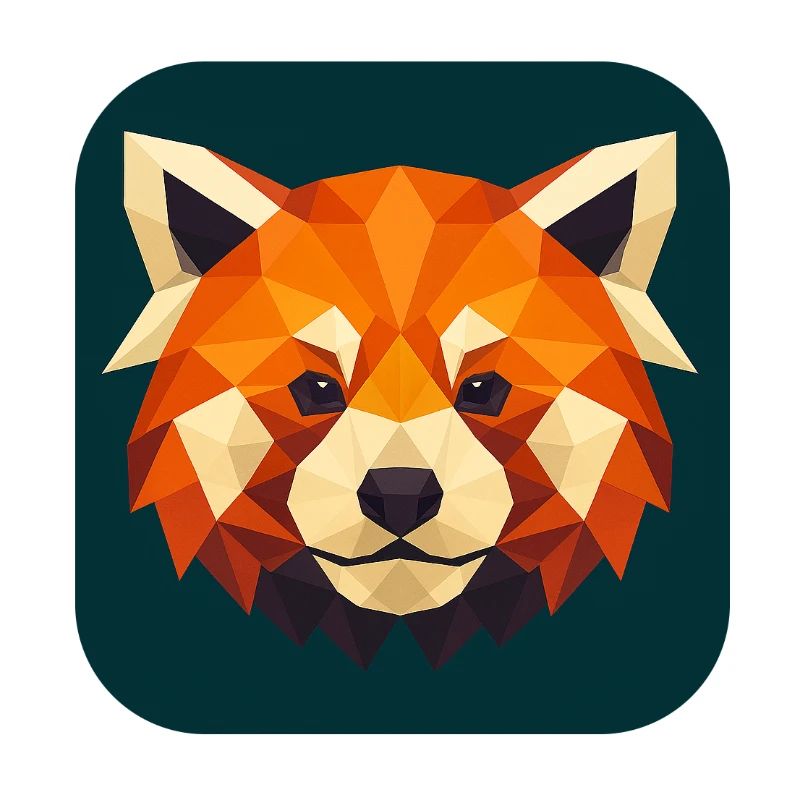 Tête de Panda Rouge Low Poly