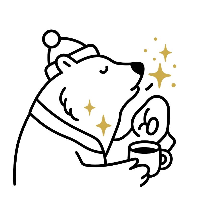 Star Glitter Bear Coffee Magic