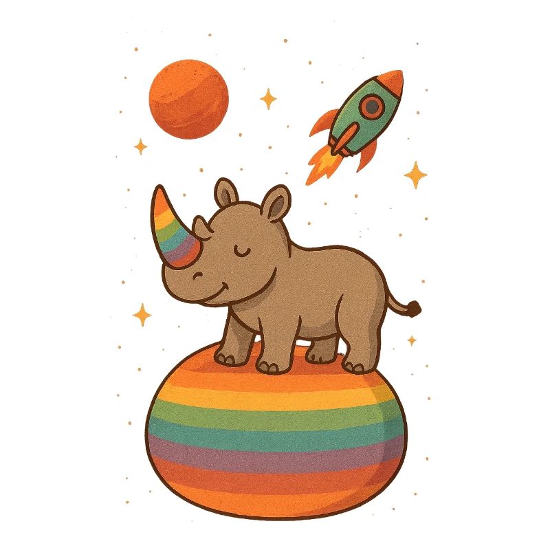 Rhinocéros arc-en-ciel dans l’espace Regenbogen-Nashorn im All
