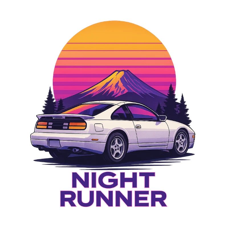 Voiture néon de course nocturne