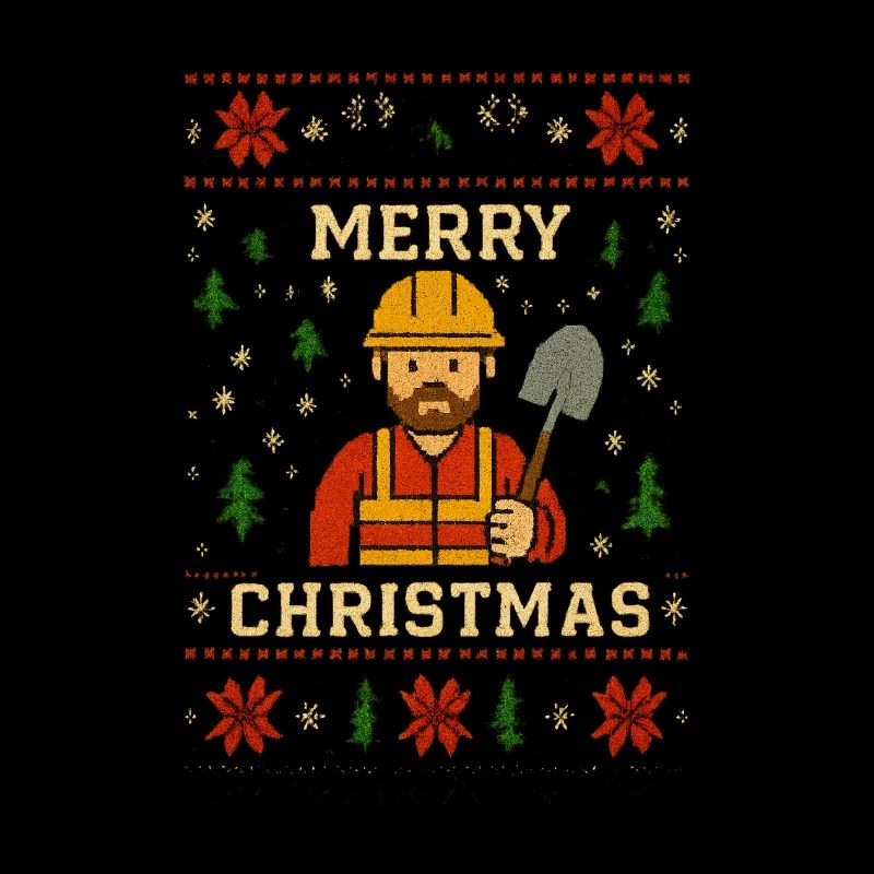 Construction worker Christmas motif