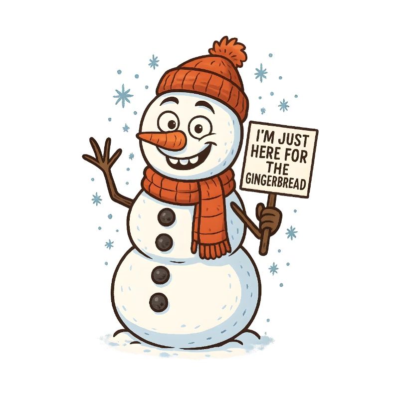 Schneemann mit Gingerbread Spruch