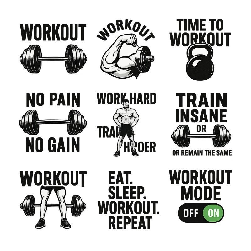 Power Gym Black Patterns Workout